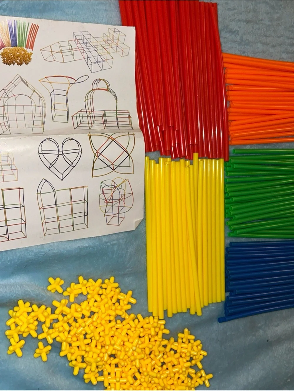 Straws And Connectors Construction Building Toy Large Assorted 293 Piece Lot